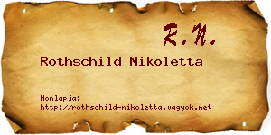 Rothschild Nikoletta névjegykártya